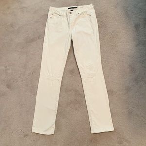 Calvin Klein White Distressed Jeans